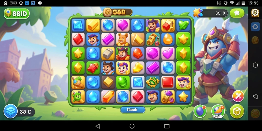 Screenshot gameplay 88ID menampilkan match-3 yang seru dan penuh warna.
