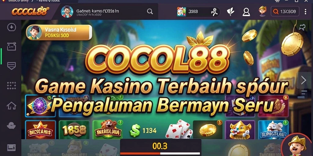 Tampilan mendebarkan dari gameplay Kasino di COCOL88.