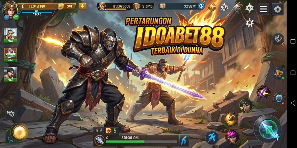 Tampilan gameplay seru dengan efek pertarungan yang memukau di IDOLABET88.