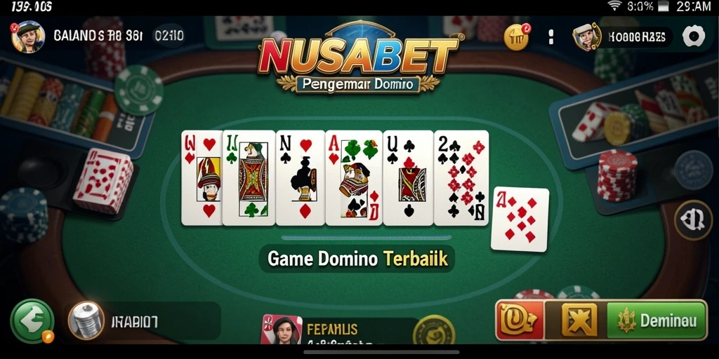 Tangkapan layar gameplay NUSABET menampilkan aksi seru permainan Domino.