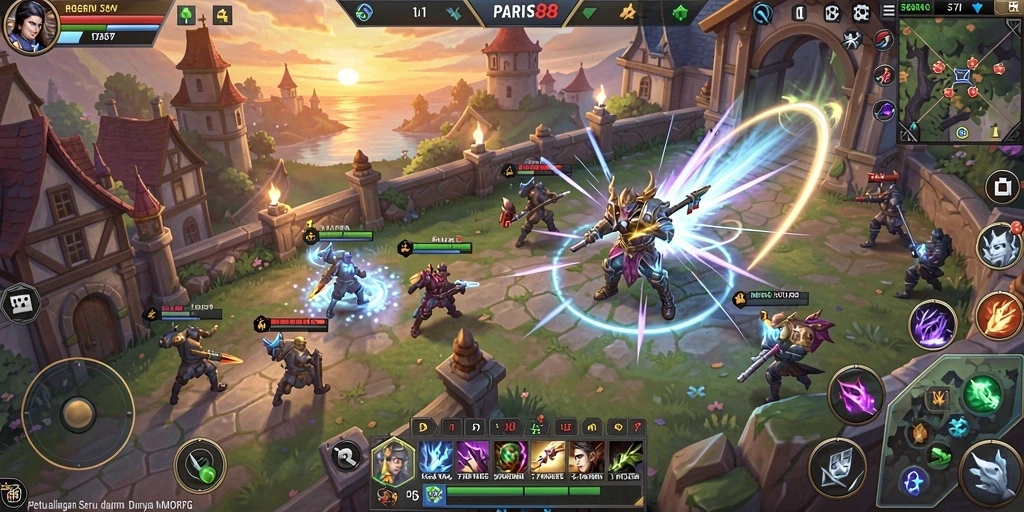 Tampilan screenshot utama PARIS88 menampilkan aksi seru dalam dunia MMORPG.