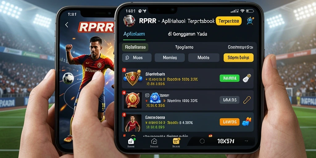 Tampilan gameplay RPRR dengan berbagai opsi taruhan olahraga.