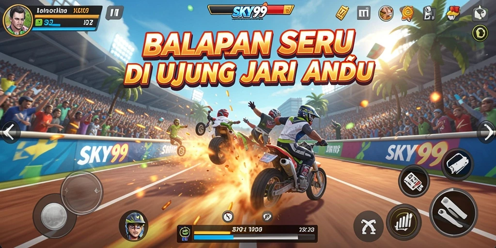 Gameplay Racing seru dan menegangkan dalam SKY99 dengan berbagai mobil.
